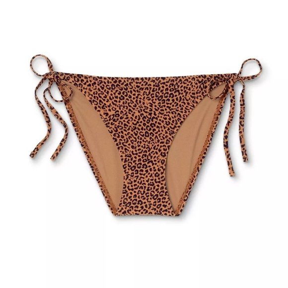 Juniors' Ribbed Cheeky High Leg V-string Bikini Bottom, Xhilaration various size - Picture 1 of 1